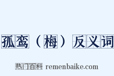 孤鸾（梅）反义词是什么意思的图片